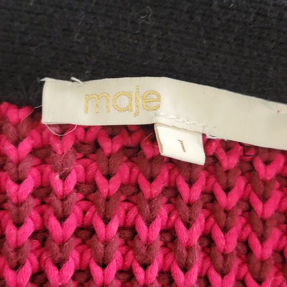 Maje Crochet Knit Open Front Cardigan Cotton Sz 1 US Sz Small Granny Cottage - Picture 12 of 15